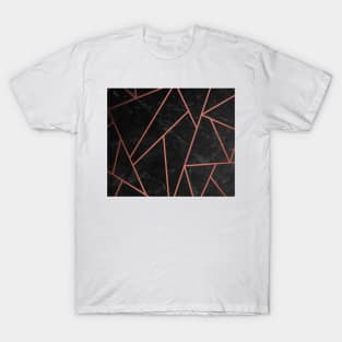 Rose Gold and Black Marble T-Shirt